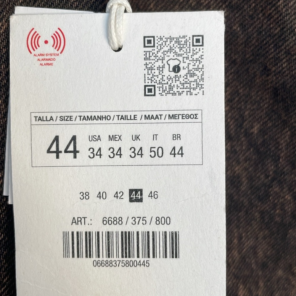 ZARA MAN NEW YORK EDITION WASHED EFFECT RELAXED FIT JEANS BLACK & BRONZE SIZE 44 - Picture 11 of 11